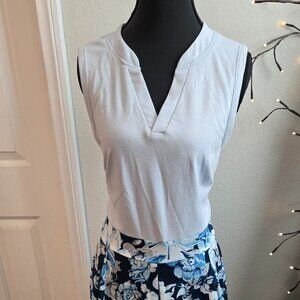 Yathlon - Large Navy/Light Blue Floral Dress with Pockets - EUC